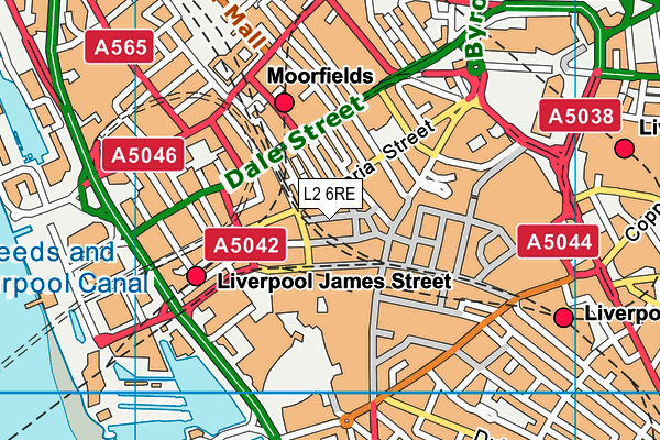 L2 6RE map - OS VectorMap District (Ordnance Survey)