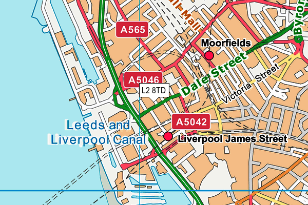 L2 8TD map - OS VectorMap District (Ordnance Survey)