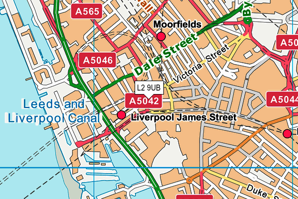 L2 9UB map - OS VectorMap District (Ordnance Survey)