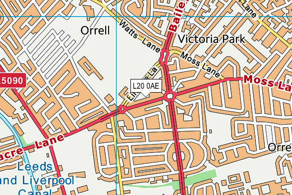 L20 0AE map - OS VectorMap District (Ordnance Survey)