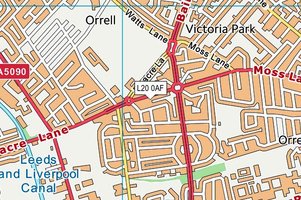 L20 0AF map - OS VectorMap District (Ordnance Survey)