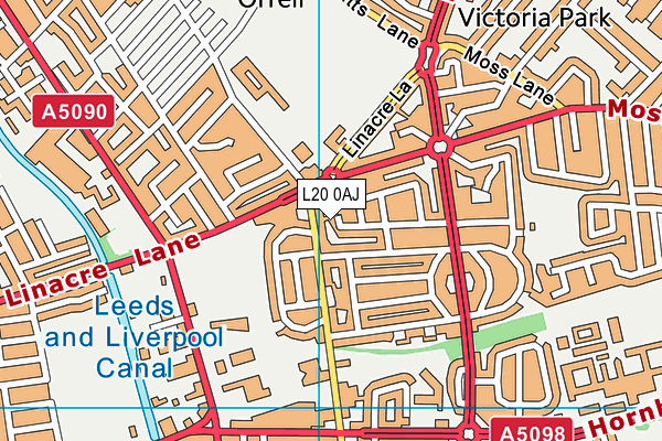 L20 0AJ map - OS VectorMap District (Ordnance Survey)