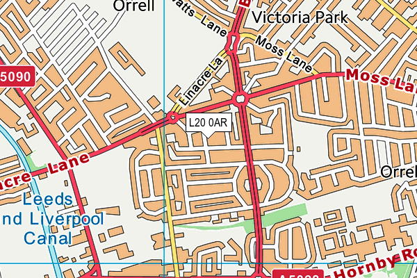 L20 0AR map - OS VectorMap District (Ordnance Survey)