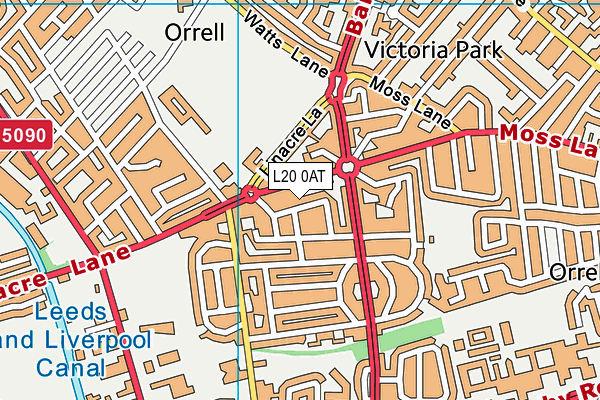 L20 0AT map - OS VectorMap District (Ordnance Survey)