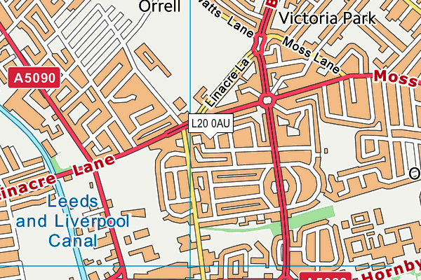 L20 0AU map - OS VectorMap District (Ordnance Survey)