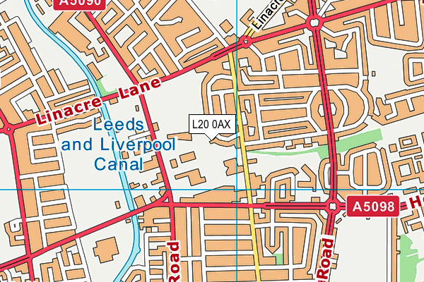 L20 0AX map - OS VectorMap District (Ordnance Survey)