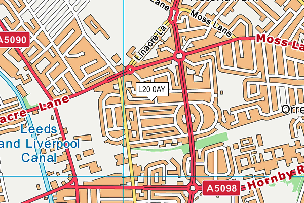 L20 0AY map - OS VectorMap District (Ordnance Survey)