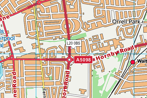 L20 0BS map - OS VectorMap District (Ordnance Survey)