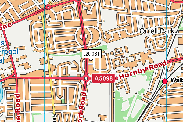 L20 0BT map - OS VectorMap District (Ordnance Survey)