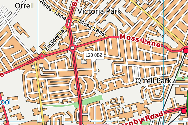 L20 0BZ map - OS VectorMap District (Ordnance Survey)