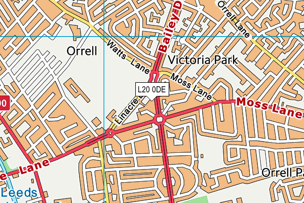 L20 0DE map - OS VectorMap District (Ordnance Survey)