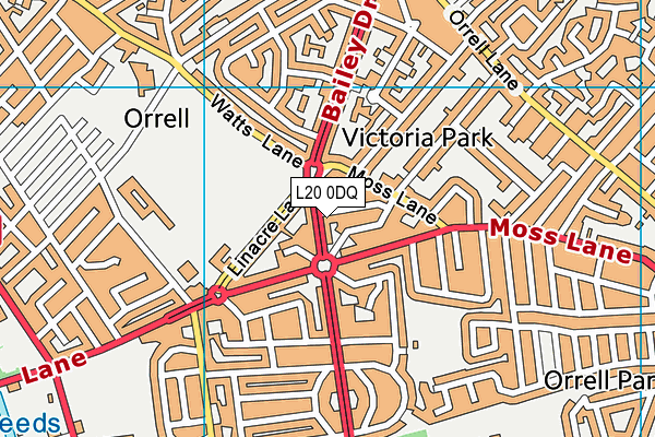 L20 0DQ map - OS VectorMap District (Ordnance Survey)