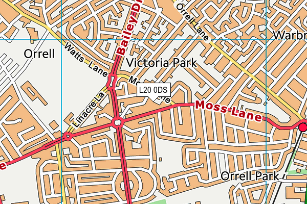 L20 0DS map - OS VectorMap District (Ordnance Survey)