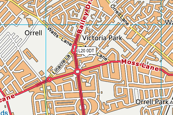 L20 0DT map - OS VectorMap District (Ordnance Survey)