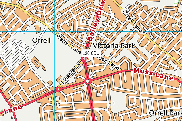 L20 0DU map - OS VectorMap District (Ordnance Survey)