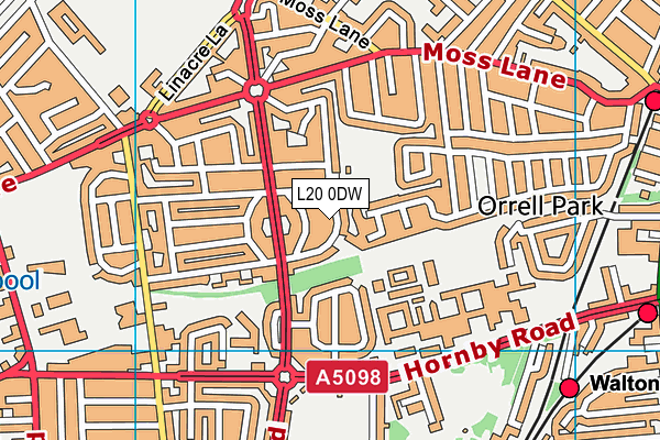 L20 0DW map - OS VectorMap District (Ordnance Survey)