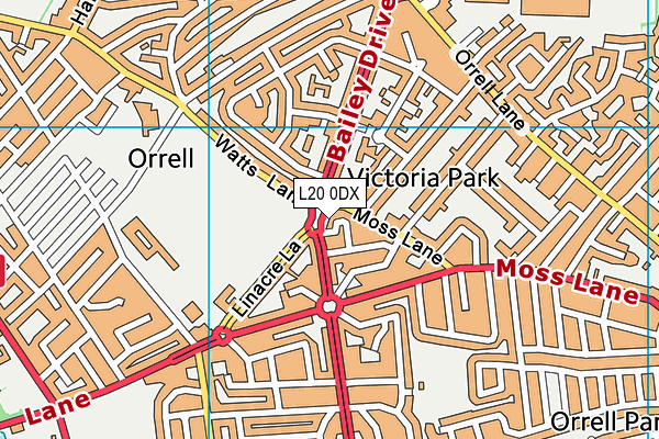 L20 0DX map - OS VectorMap District (Ordnance Survey)