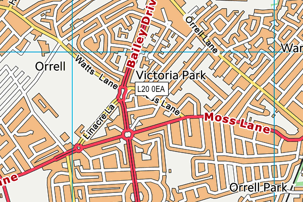 L20 0EA map - OS VectorMap District (Ordnance Survey)