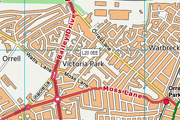 L20 0EE map - OS VectorMap District (Ordnance Survey)