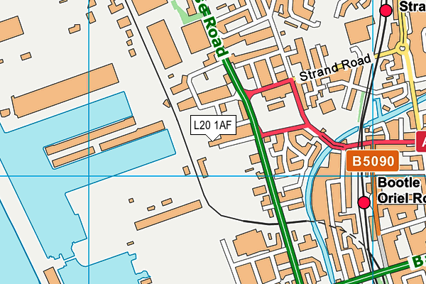 L20 1AF map - OS VectorMap District (Ordnance Survey)