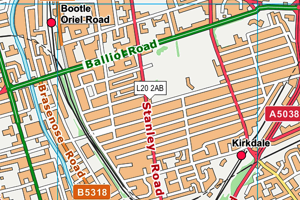 L20 2AB map - OS VectorMap District (Ordnance Survey)