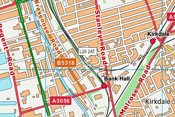 L20 2AT map - OS VectorMap District (Ordnance Survey)