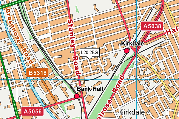 L20 2BG map - OS VectorMap District (Ordnance Survey)