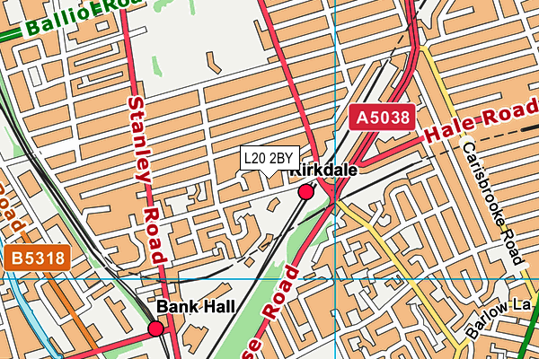 L20 2BY map - OS VectorMap District (Ordnance Survey)