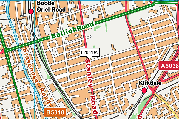 L20 2DA map - OS VectorMap District (Ordnance Survey)