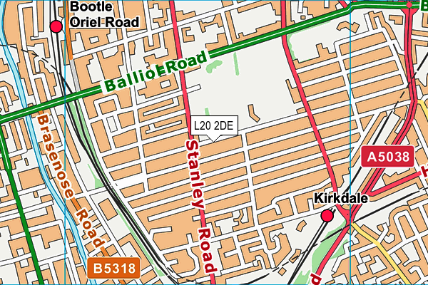 L20 2DE map - OS VectorMap District (Ordnance Survey)