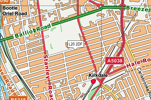 L20 2DF map - OS VectorMap District (Ordnance Survey)