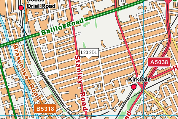 L20 2DL map - OS VectorMap District (Ordnance Survey)