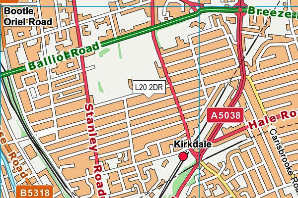 L20 2DR map - OS VectorMap District (Ordnance Survey)