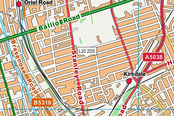 L20 2DS map - OS VectorMap District (Ordnance Survey)