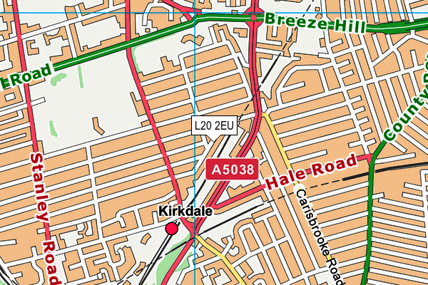 L20 2EU map - OS VectorMap District (Ordnance Survey)