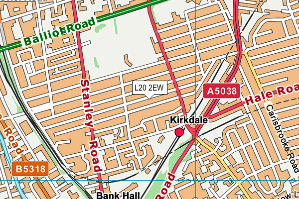 L20 2EW map - OS VectorMap District (Ordnance Survey)