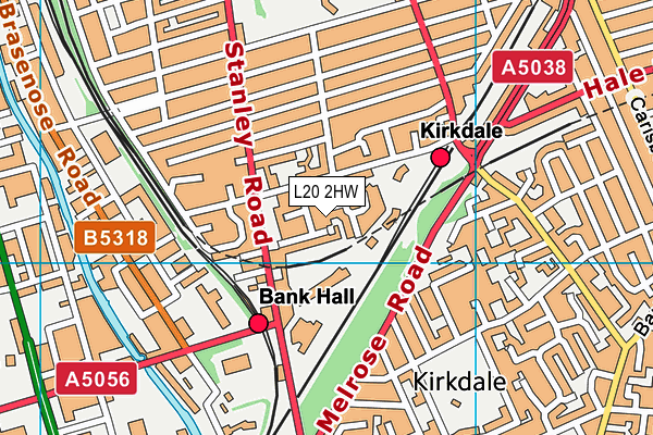 L20 2HW map - OS VectorMap District (Ordnance Survey)