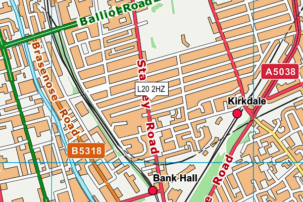 L20 2HZ map - OS VectorMap District (Ordnance Survey)