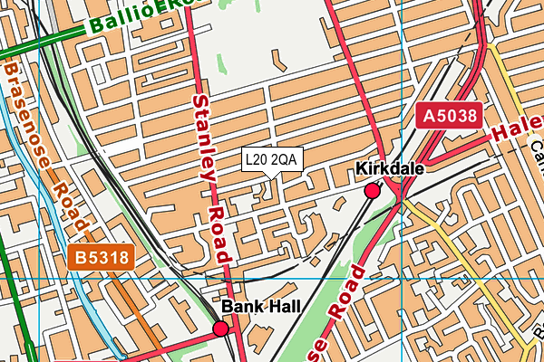 L20 2QA map - OS VectorMap District (Ordnance Survey)