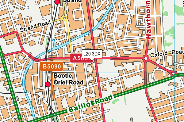 L20 3DX map - OS VectorMap District (Ordnance Survey)