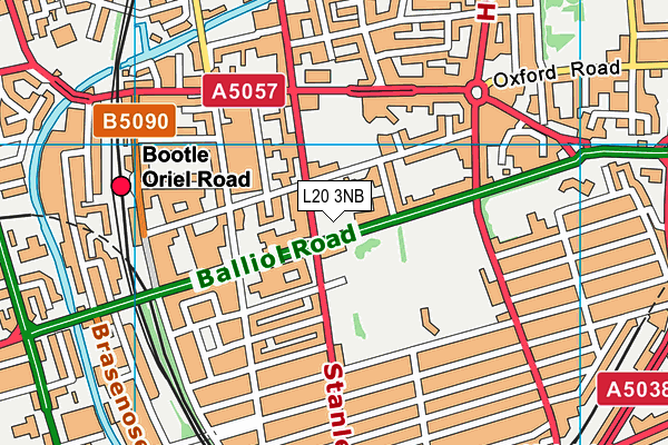 L20 3NB map - OS VectorMap District (Ordnance Survey)