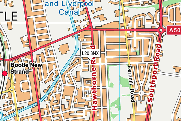 L20 3NX map - OS VectorMap District (Ordnance Survey)