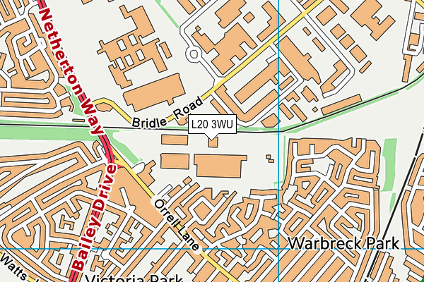 L20 3WU map - OS VectorMap District (Ordnance Survey)