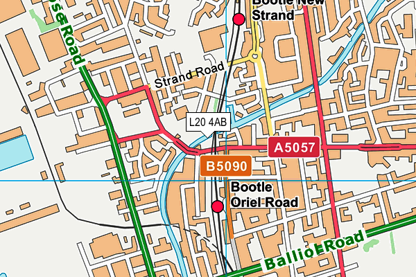 L20 4AB map - OS VectorMap District (Ordnance Survey)