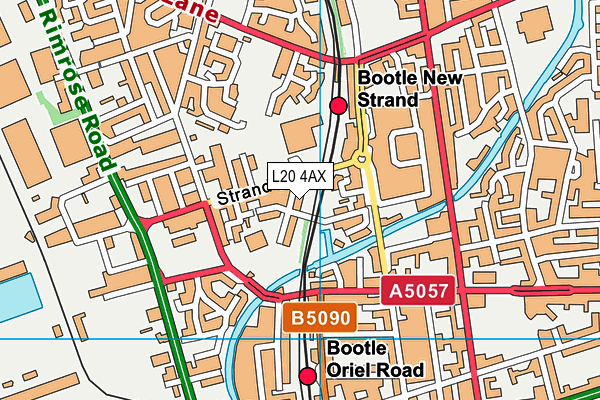 L20 4AX map - OS VectorMap District (Ordnance Survey)