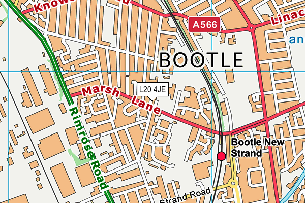 L20 4JE map - OS VectorMap District (Ordnance Survey)