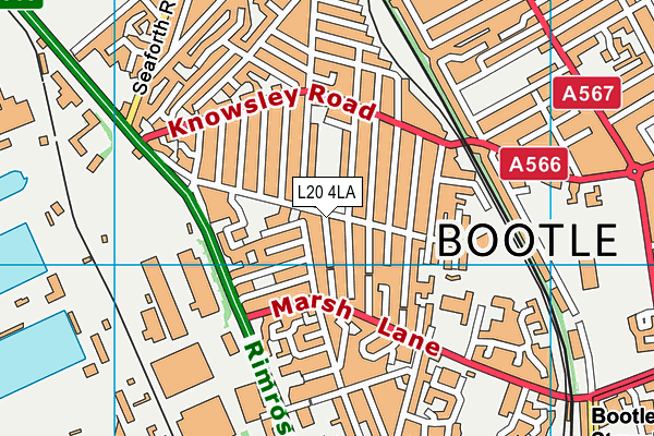 L20 4LA map - OS VectorMap District (Ordnance Survey)