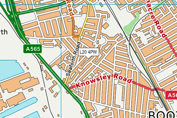 L20 4PW map - OS VectorMap District (Ordnance Survey)