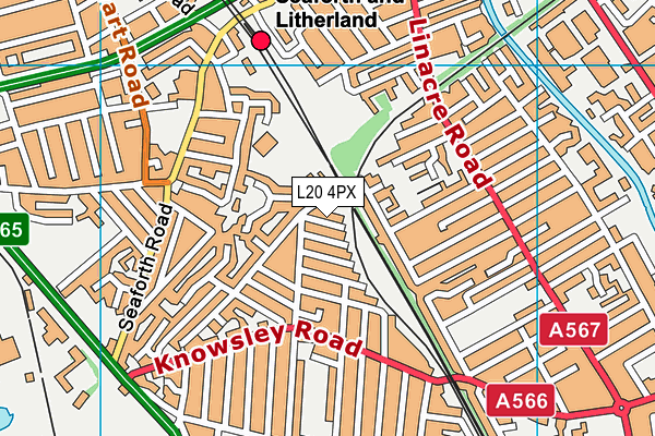 L20 4PX map - OS VectorMap District (Ordnance Survey)