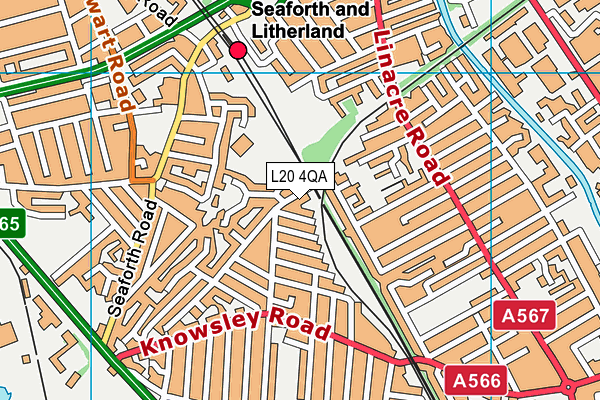 L20 4QA map - OS VectorMap District (Ordnance Survey)